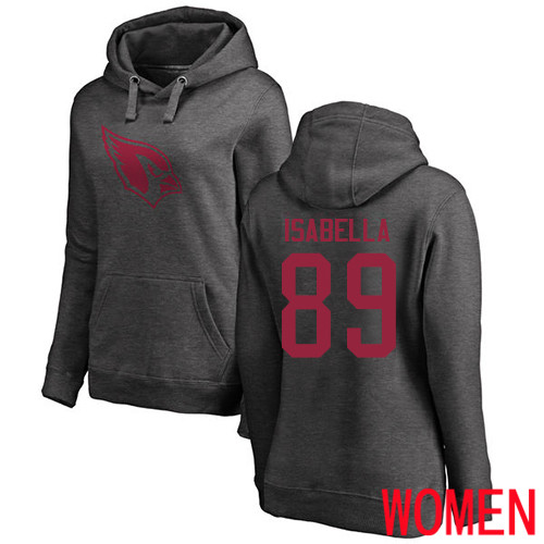 Arizona Cardinals Ash Women Andy Isabella One Color NFL Football 89 Pullover Hoodie Sweatshirts